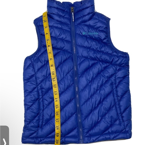 Columbia Women’s Insulated Vest Mens Size S Solid Blue Puffer Quilted Omni-Heat - Picture 4 of 7